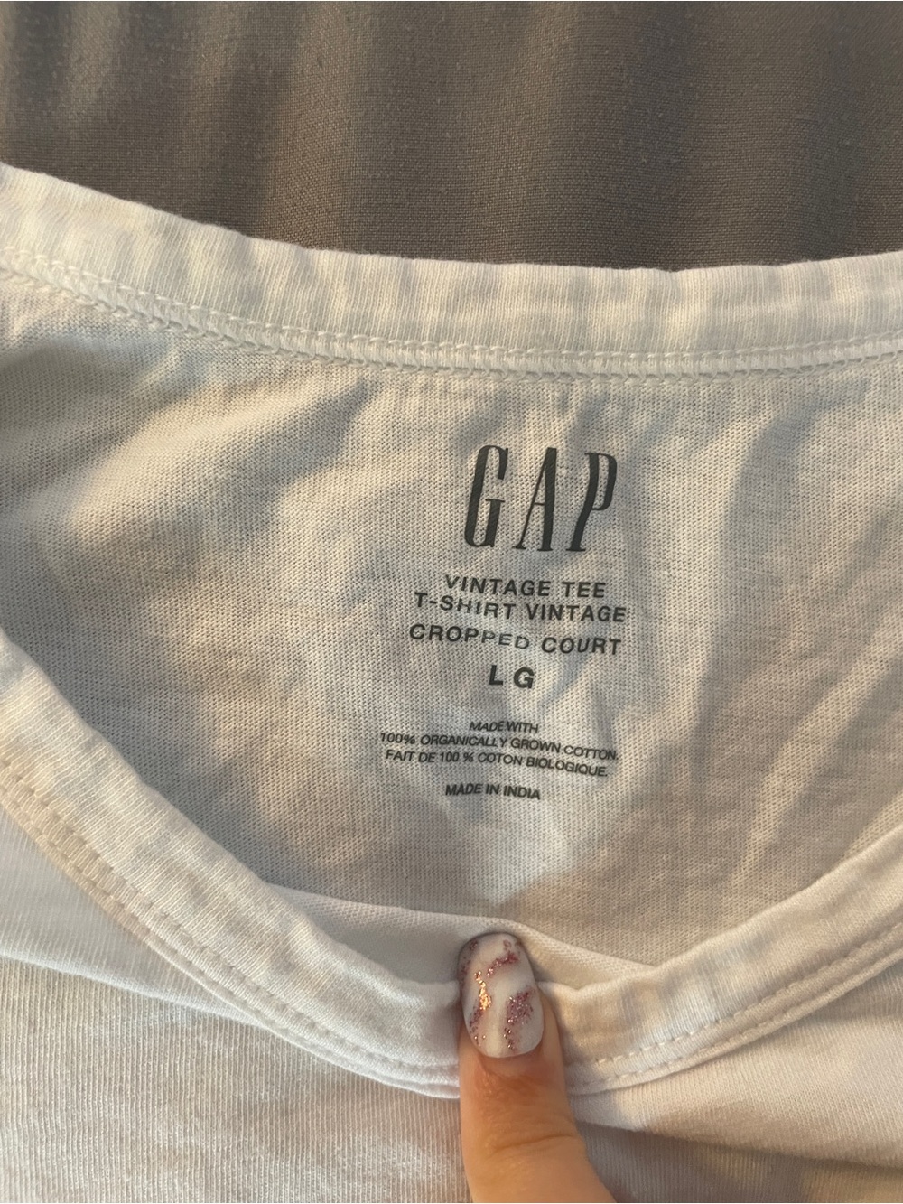 GAP White Short-Sleeve Crop Tee - Picture 2 of 2